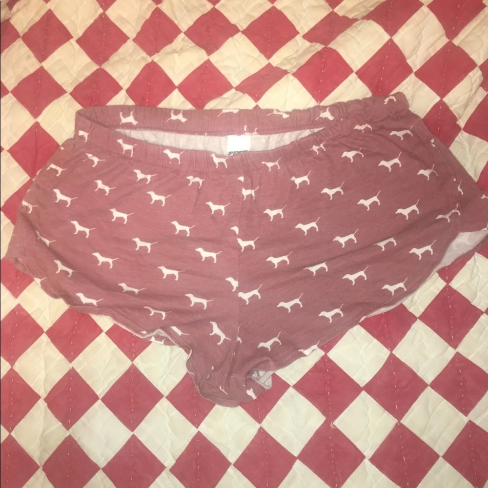 VS PINK soft shorts with dog print